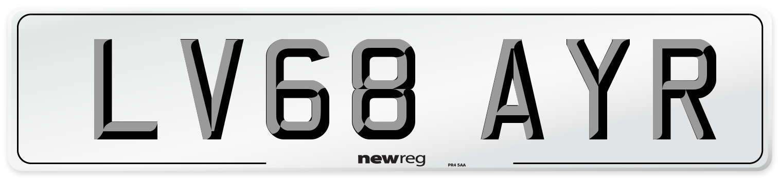 LV68 AYR Number Plate from New Reg